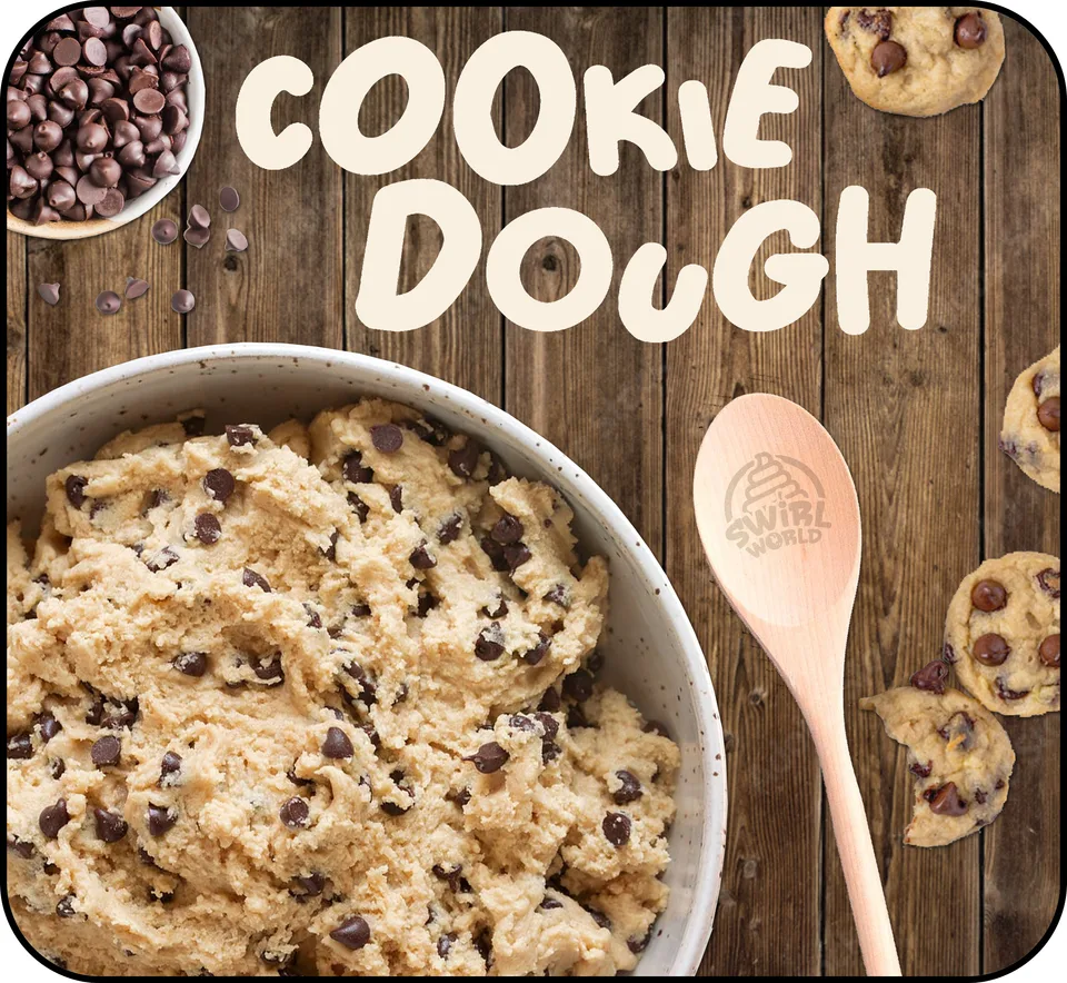 Cookie Dough — Swirl World flavour label